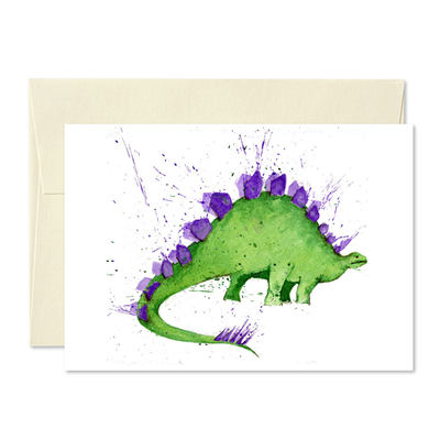 Clare Brownlow Greetings Card - Steggy Dinosaur